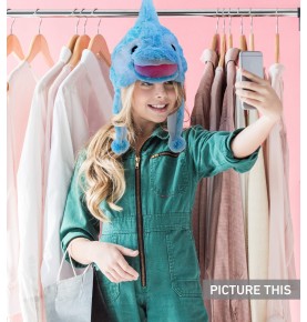Blue Dolphin Plush Hat