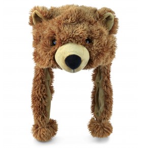 Brown Grizzly Bear Plush Hat