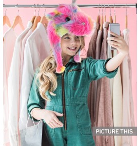 Rainbow Dragon Corn Plush Hat