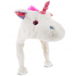 White Unicorn Plush Hat