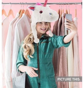 White Unicorn Plush Hat