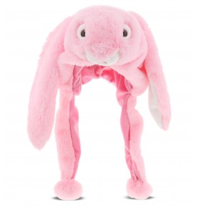 Pink bunny plush hat