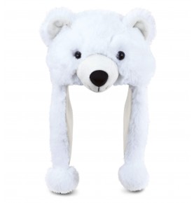 Polar bear plush hat
