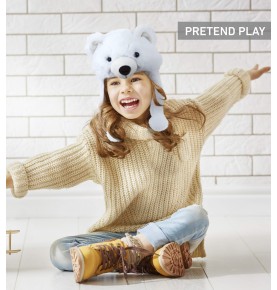 Polar bear plush hat