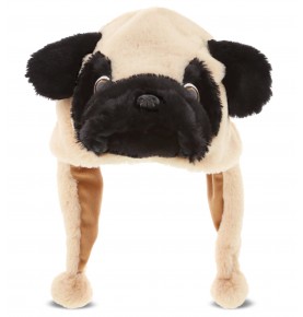 Beige Pug Plush Hat