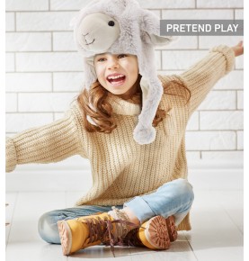 White sheep wool hat